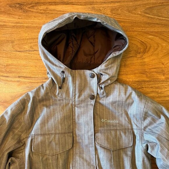Columbia Brown Omni-Tech Waterproof Hooded Ski Jacket Women's Size S - Picture 3 of 13